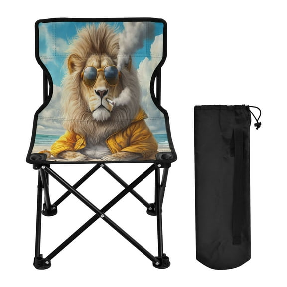 BZSMCE Camping Chairs Modern Lions Summer Escape Pattern Folding chair