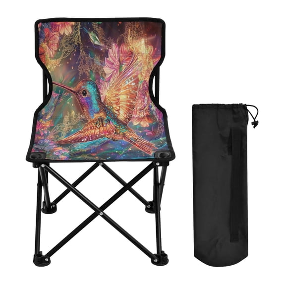 BZSMCE Camping Chairs Modern Luminous Hummingbird Magic Pattern Folding chair