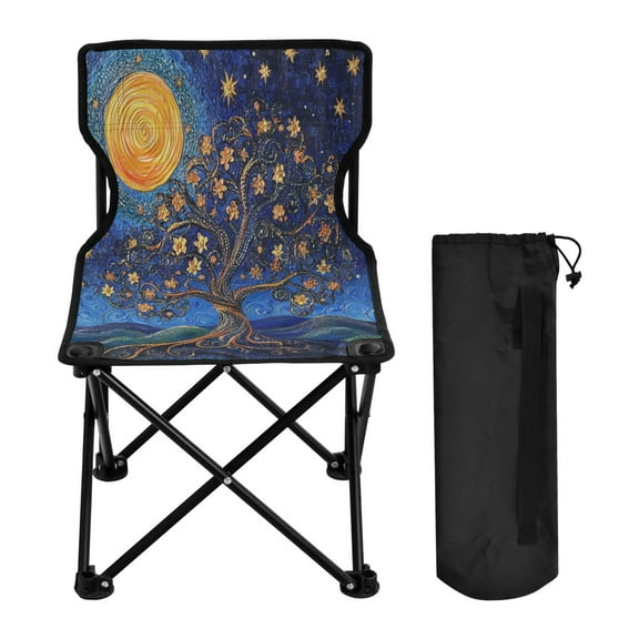 BZSMCE Camping Chairs Modern Moonlit Blossoms Pattern Folding chair