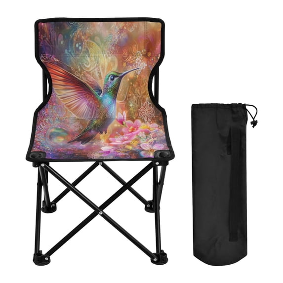 BZSMCE Camping Chairs Modern Radiant Hummingbird Whirl Pattern Folding chair