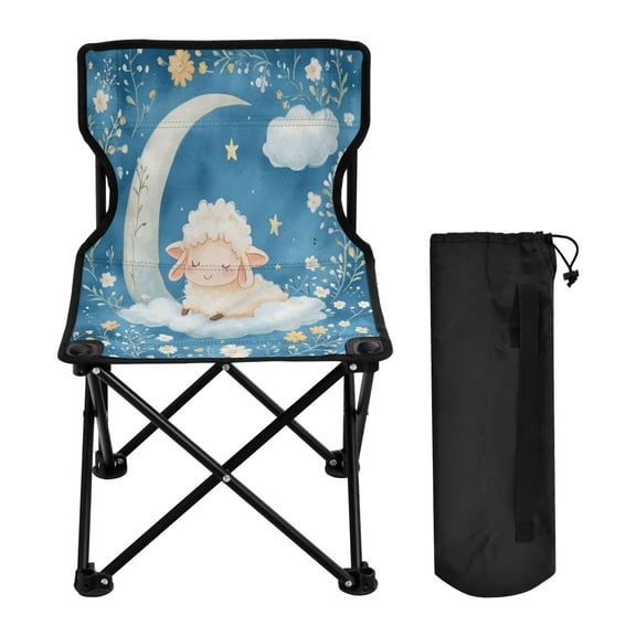 BZSMCE Camping Chairs Modern Sheep Resting on Clouds Pattern Folding chair