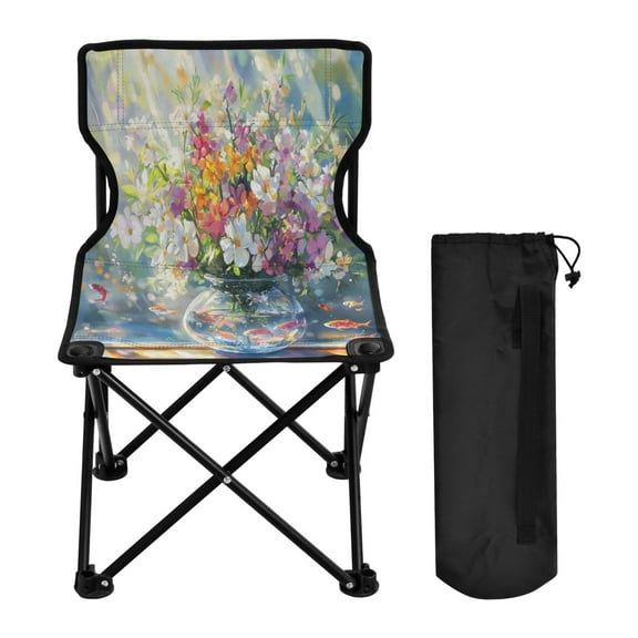 BZSMCE Camping Chairs Modern Sunlit Aquatic Haven Pattern Folding chair