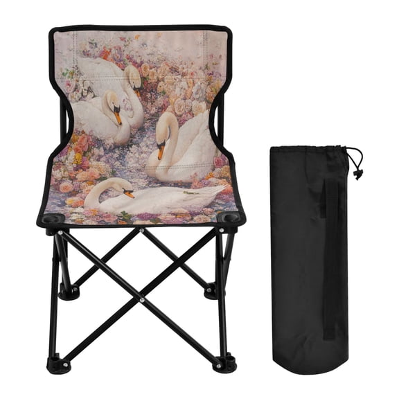BZSMCE Camping Chairs Modern Swan Serenade Pattern Folding chair