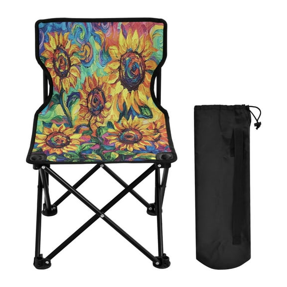 BZSMCE Camping Chairs Modern Vibrant Sunflowers in Bloom Pattern Folding chair