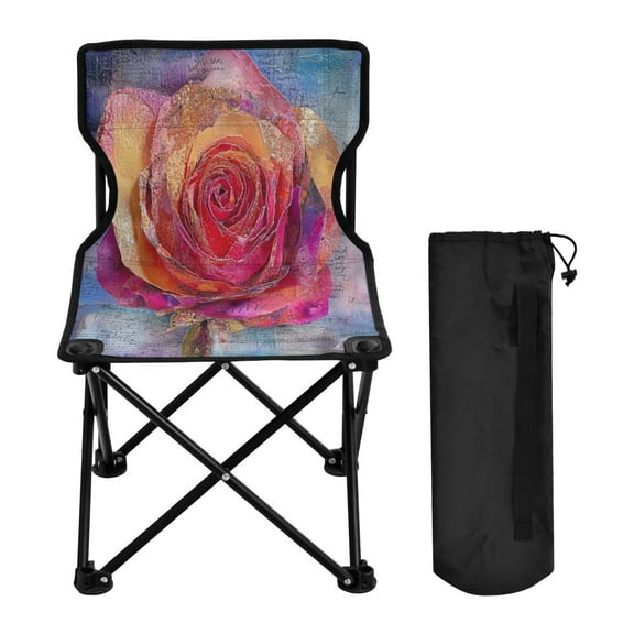 BZSMCE Camping Chairs Modern Whimsical Rose Pattern Folding chair