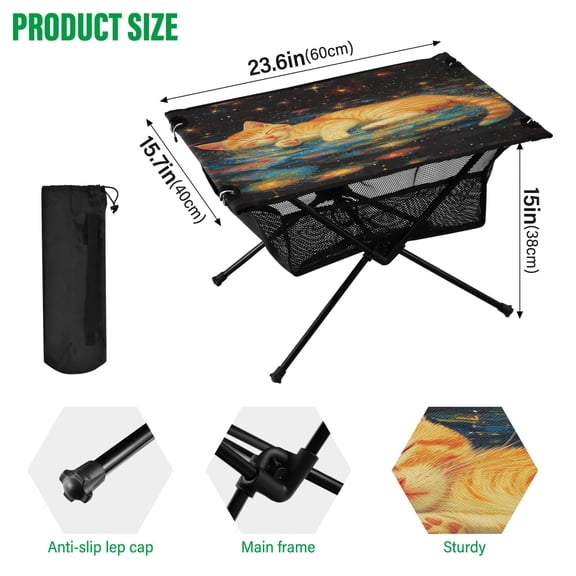 BZSMCE Camping Tables Simple Folding Table Bunny's Colorful Harvest Pattern Size:23.6*15.7in