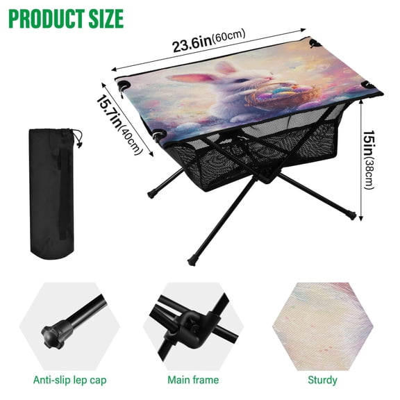 BZSMCE Camping Tables Simple Folding Table Cosmic Cat Nap Pattern Size:23.6*15.7in