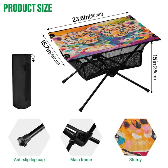 BZSMCE Camping Tables Simple Folding Table Enchanted Sunflower Roses Pattern Size:23.6*15.7in