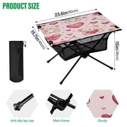 BZSMCE Camping Tables Simple Folding Table Love Parade Pattern Size23.6*15.7in