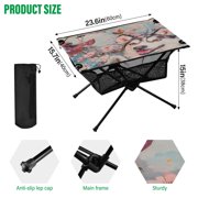 BZSMCE Camping Tables Simple Folding Table Siberian Blossom Duo Pattern Size23.6*15.7in