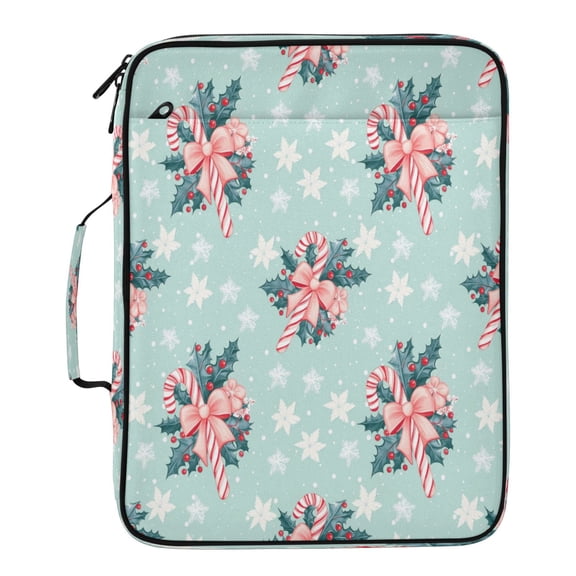 BZSMCE Cane Candy Pattern Pattern Water-Resistant Filing Folder Binder Organizer Keeper 1.2 Inch 3-Ring 7-Pocket Expanding File