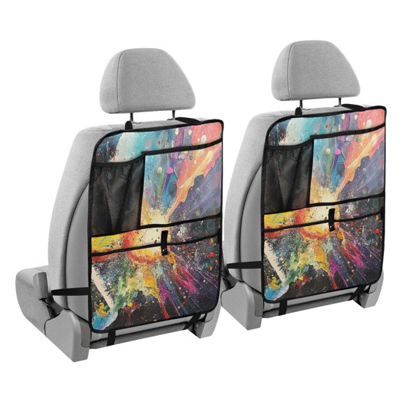 BZSMCE Car Organizer Kick Mats Back Seat Protector Creatively Big Bang Drawing Printed