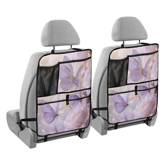 BZSMCE Car Organizer Kick Mats Back Seat Protector Creatively Butterfly Serenade Printed