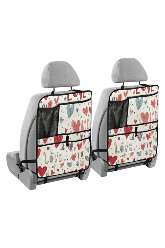 Car Organizer Kick Mats Back Seat Protector Creatively Expressions Of Love Printed