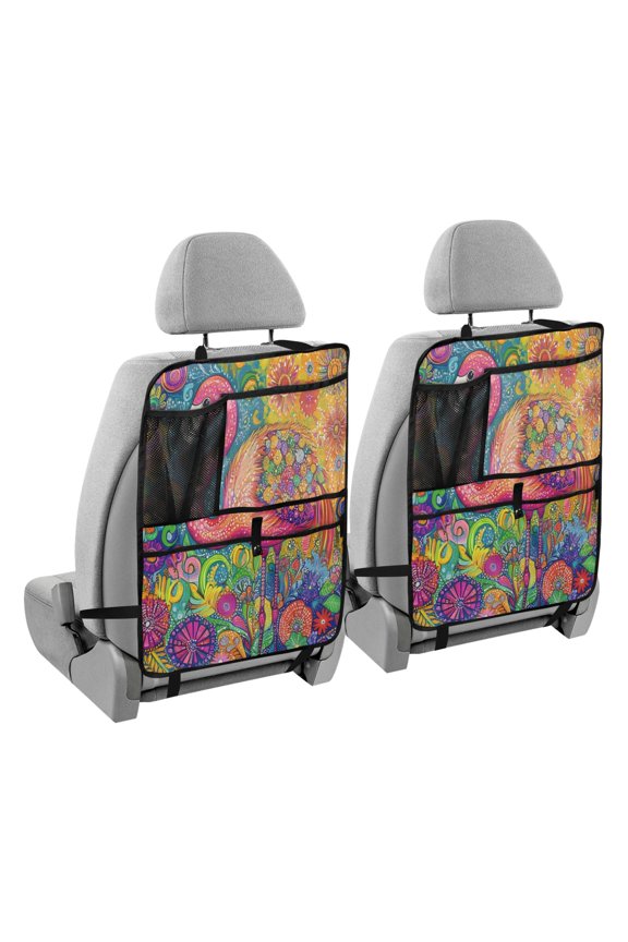 Car Organizer Kick Mats Back Seat Protector Creatively Flamingo Festivity Printed