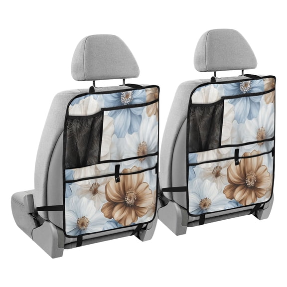 BZSMCE Car Organizer Kick Mats Back Seat Protector Creatively Floral Serenade Printed