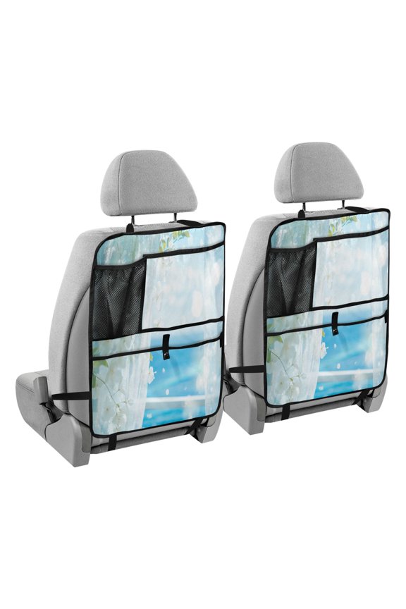 Car Organizer Kick Mats Back Seat Protector Creatively Flowers by Ocean View Printed