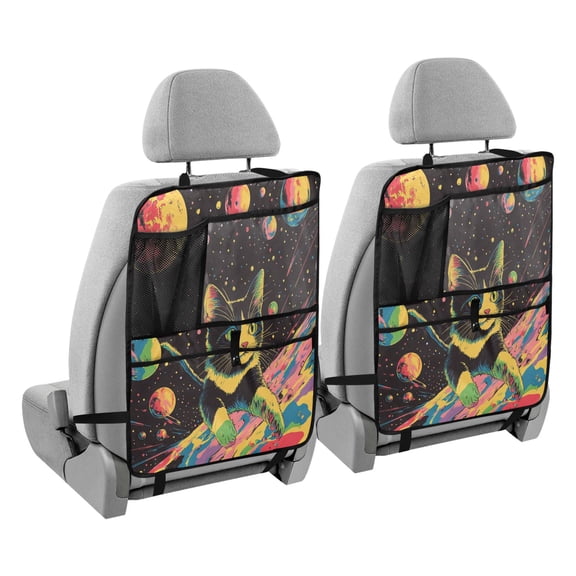 BZSMCE Car Organizer Kick Mats Back Seat Protector Creatively Interstellar Prowler Printed