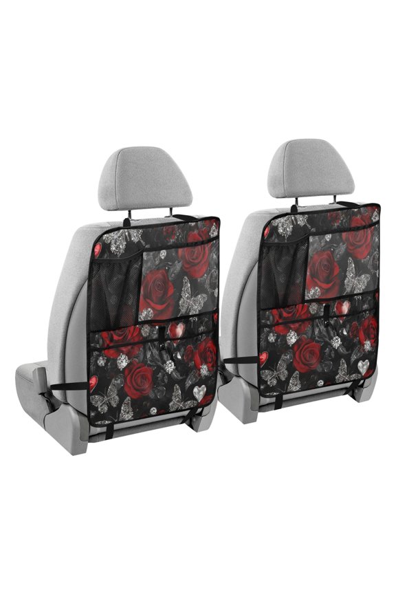 Car Organizer Kick Mats Back Seat Protector Creatively Romance in Bloom Printed