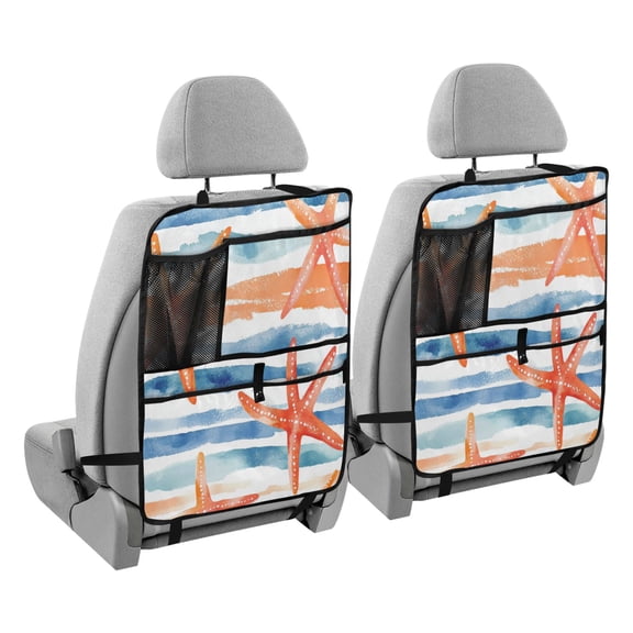 BZSMCE Car Organizer Kick Mats Back Seat Protector Creatively Starfish Serenade Printed