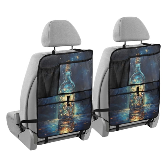 BZSMCE Car Organizer Kick Mats Back Seat Protector Creatively Starlight in Bottle Printed