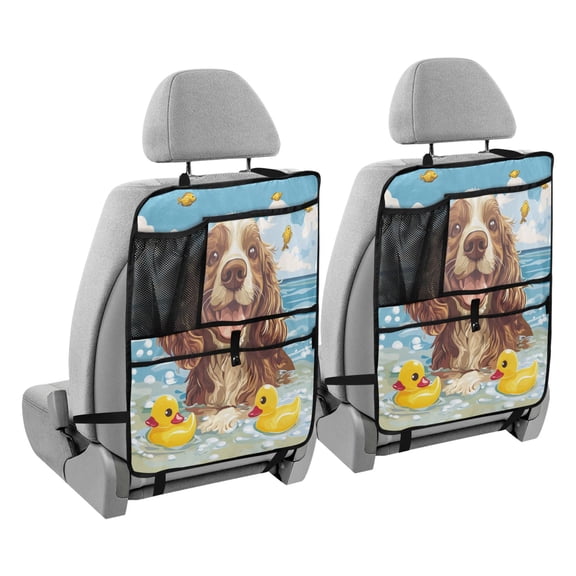 BZSMCE Car Organizer Kick Mats Back Seat Protector Creatively Sunny Splash Printed