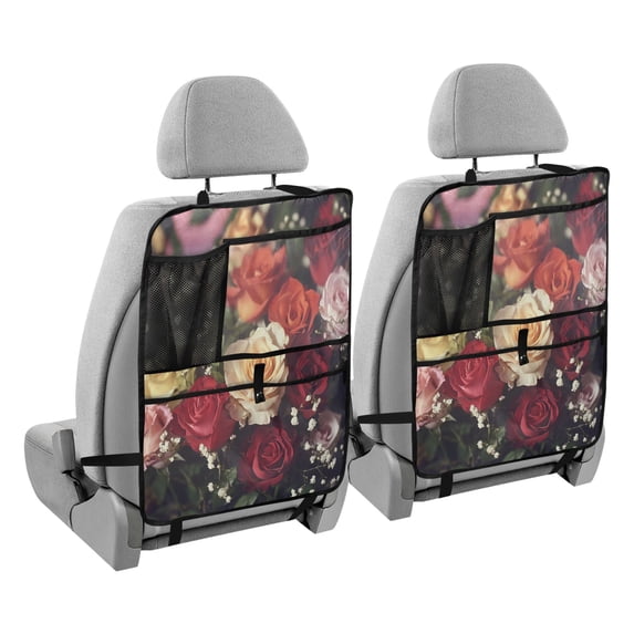 BZSMCE Car Organizer Kick Mats Back Seat Protector Creatively Sunset Flutter Printed