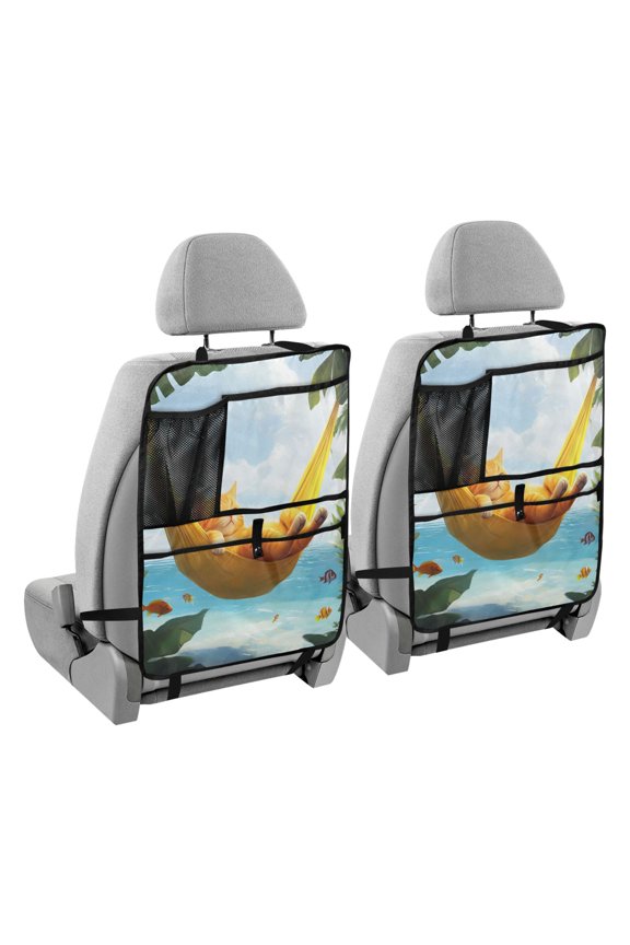 Car Organizer Kick Mats Back Seat Protector Creatively Tropical Dreamer Printed