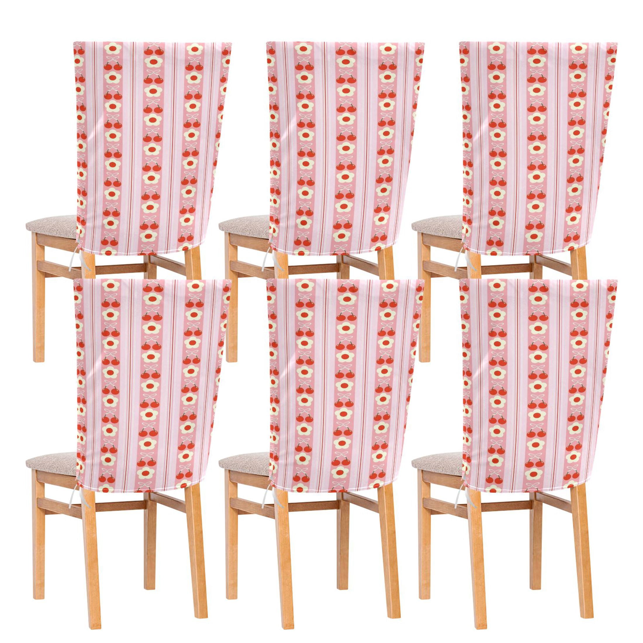 BZSMCE Chair Covers Set Home Decor Seat Back Cover White Stripe Daisy ...