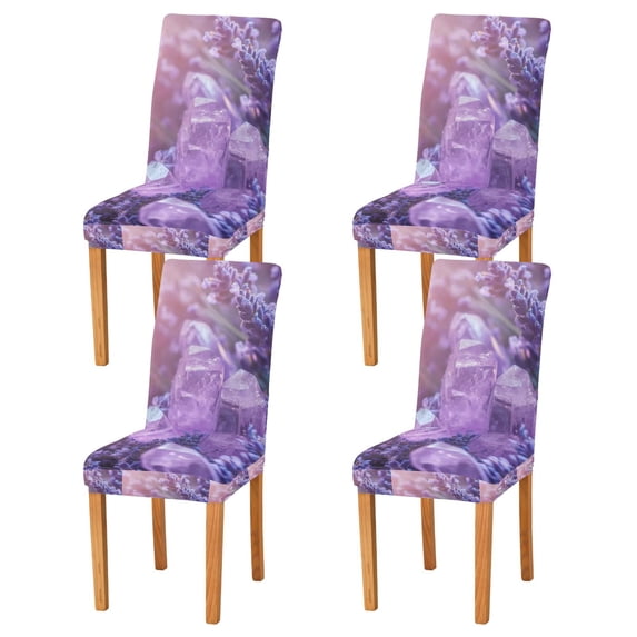 BZSMCE Chairs Slipcovers Dining Chair Covers Amethyst Crystals in Bloom Creative Pattern