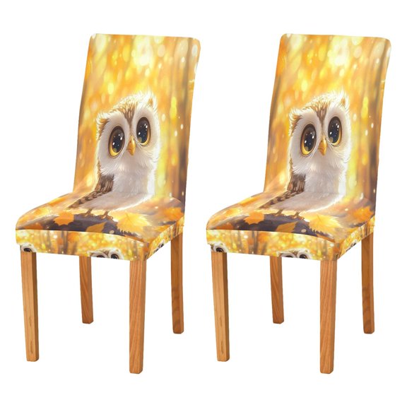 BZSMCE Chairs Slipcovers Dining Chair Covers Autumn’s Wise Little Owl Creative Pattern