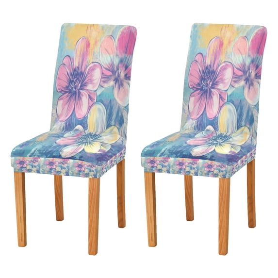 BZSMCE Chairs Slipcovers Dining Chair Covers Blooming Hues Creative Pattern