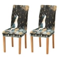 thumbnail image 1 of BZSMCE Chairs Slipcovers Dining Chair Covers Cat under Golden Drips Creative Pattern, 1 of 7