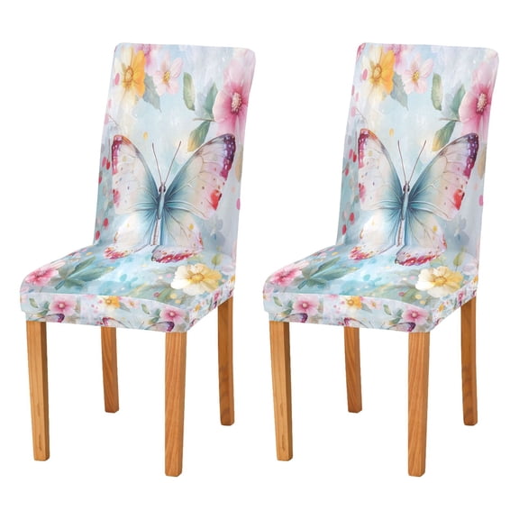 BZSMCE Chairs Slipcovers Dining Chair Covers Colorful Butterfly Dance Creative Pattern