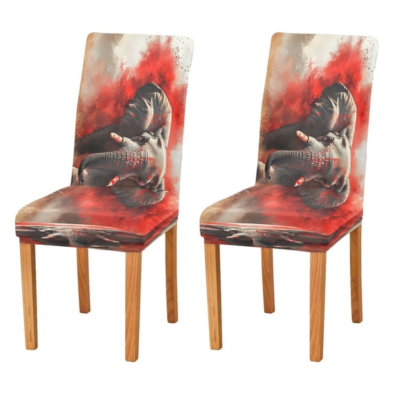BZSMCE Chairs Slipcovers Dining Chair Covers Elephant Running Creative Pattern