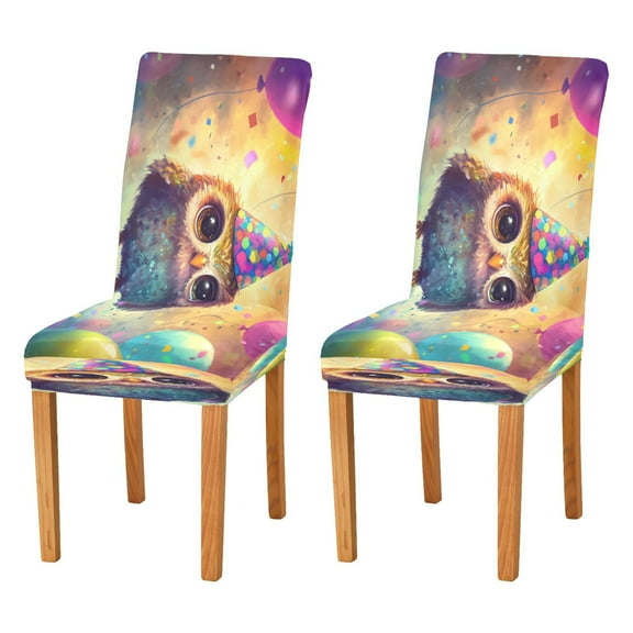 BZSMCE Chairs Slipcovers Dining Chair Covers Joful Owl Painting Creative Pattern