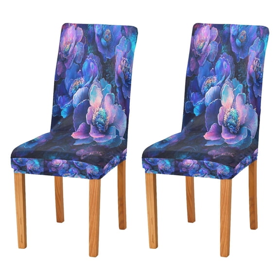 BZSMCE Chairs Slipcovers Dining Chair Covers Mystical Twilight Blooms Creative Pattern