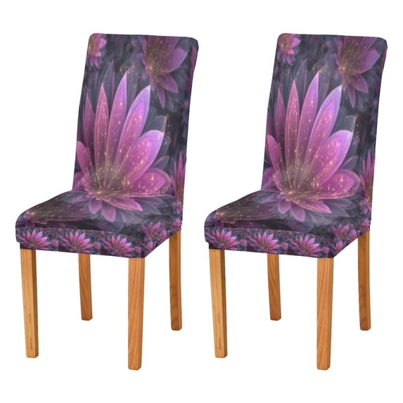 BZSMCE Chairs Slipcovers Dining Chair Covers Mystic Purple Lotus Creative Pattern