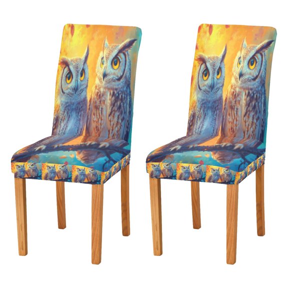 BZSMCE Chairs Slipcovers Dining Chair Covers Night Owls Creative Pattern