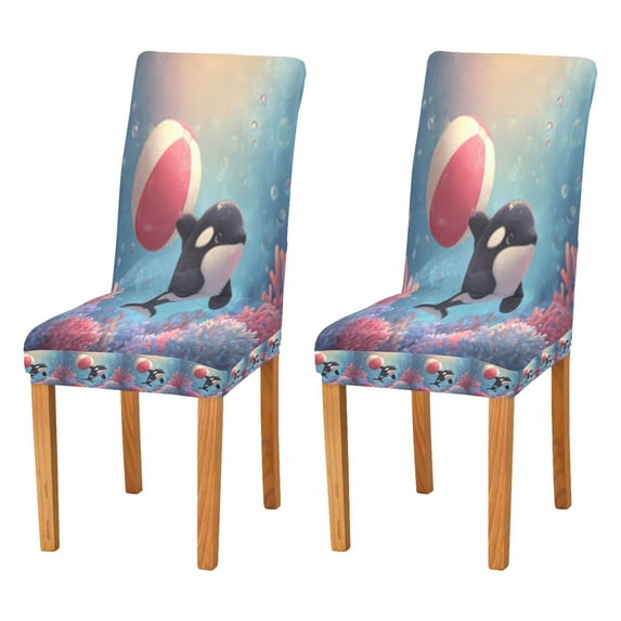 BZSMCE Chairs Slipcovers Dining Chair Covers Orca Beach Ball Creative Pattern
