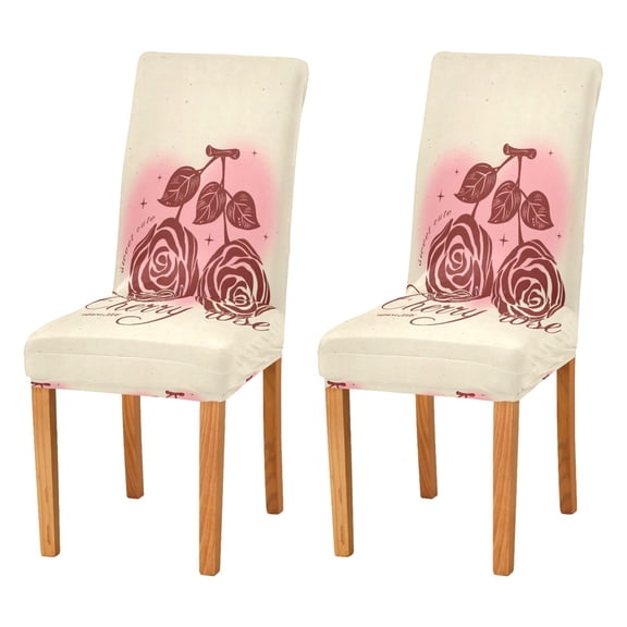 BZSMCE Chairs Slipcovers Dining Chair Covers Rose Script Creative Pattern