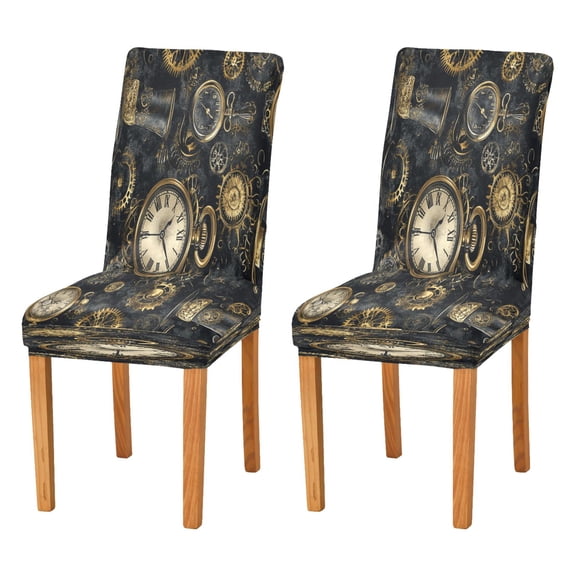 BZSMCE Chairs Slipcovers Dining Chair Covers Steampunk Clock Pattern Creative Pattern