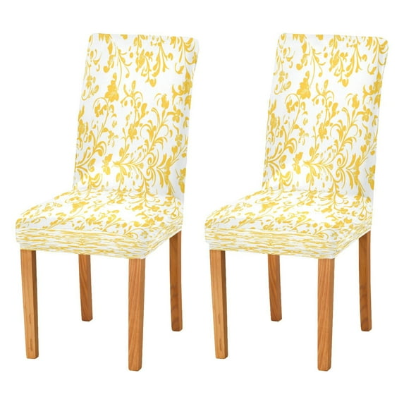 BZSMCE Chairs Slipcovers Dining Chair Covers Yellow Texture Creative Pattern
