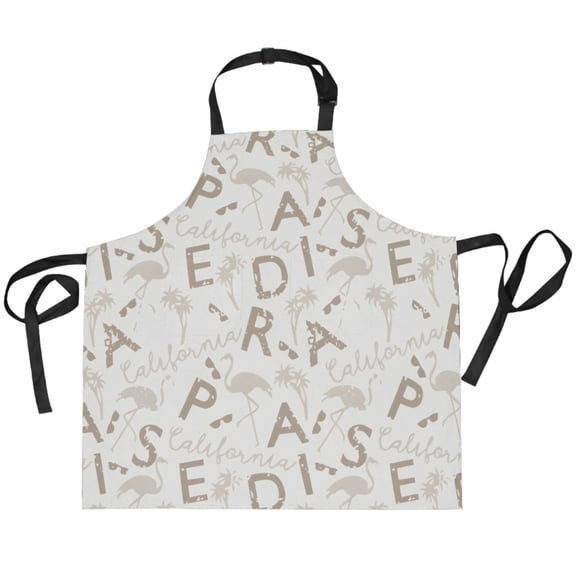 BZSMCE Chef Kitchen Apron 2 Pockets In Blush Alphabet Printed