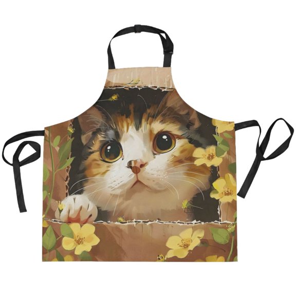 BZSMCE Chef Kitchen Apron 2 Pockets In Cat Cardboard Box Printed