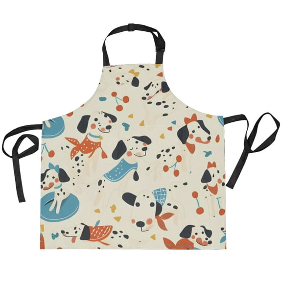 BZSMCE Chef Kitchen Apron 2 Pockets In Float Dalmatian Printed
