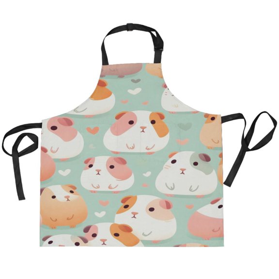 BZSMCE Chef Kitchen Apron 2 Pockets In Guinea Pig Printed