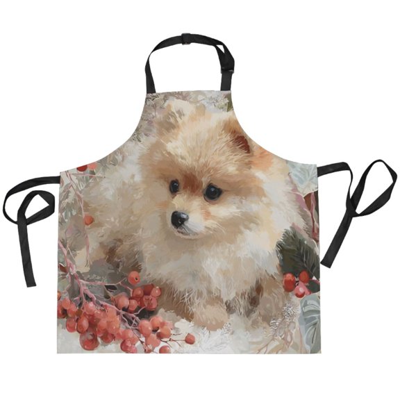 BZSMCE Chef Kitchen Apron 2 Pockets In Lovely Berry Pup Printed