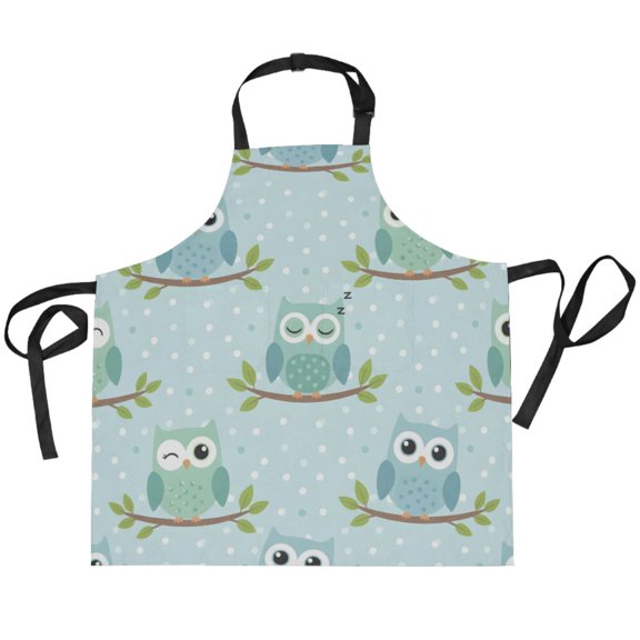 BZSMCE Chef Kitchen Apron 2 Pockets In Owl Printed