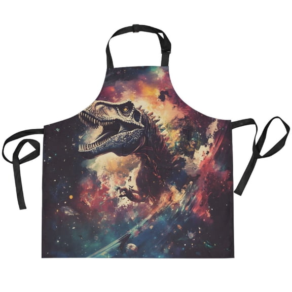 BZSMCE Chef Kitchen Apron 2 Pockets In Planet Dinosaur Printed